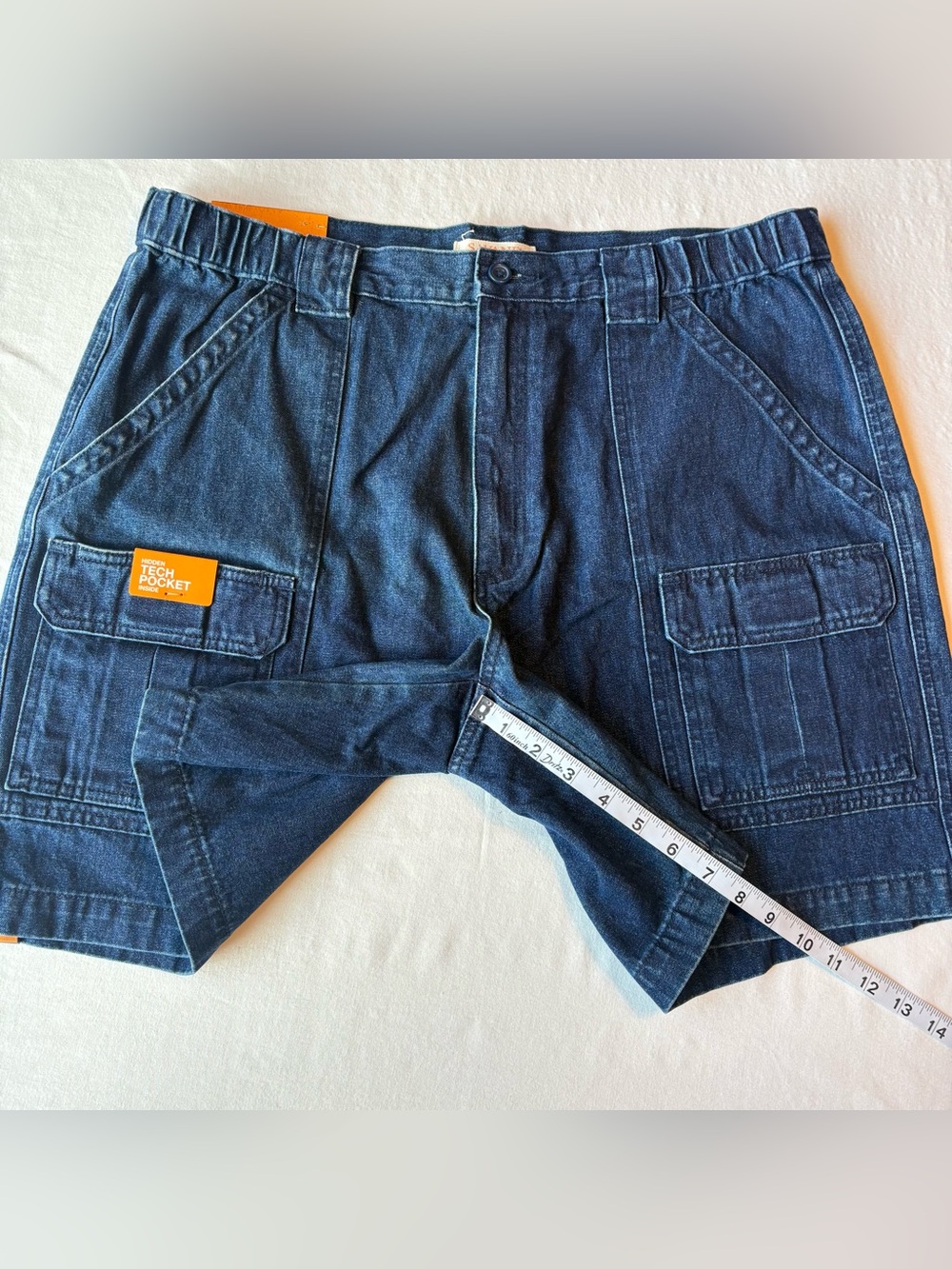 NWT Savane Men’s Hiking Denim Shorts size W36 Blue Jean Outdoor Comfort Waist - Picture 4 of 14